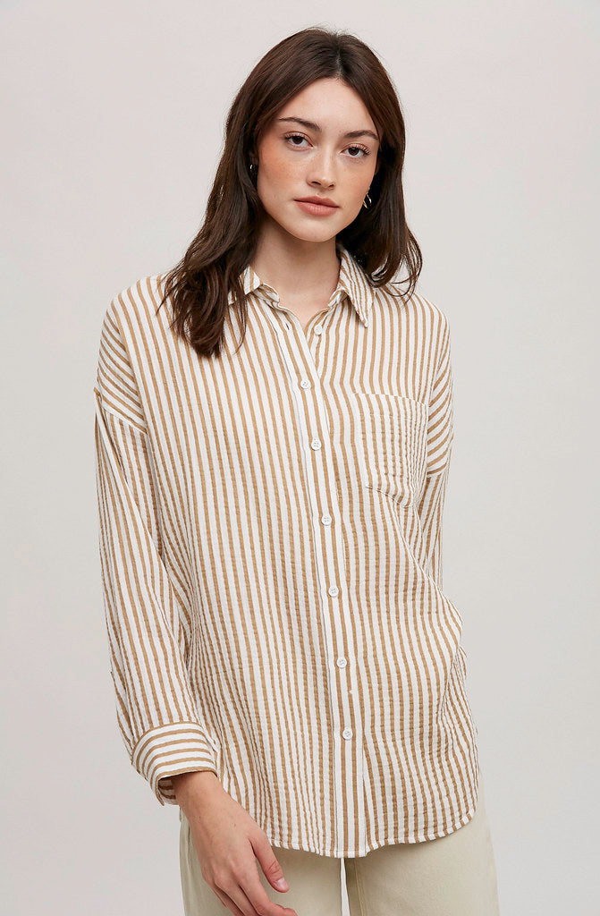 FALL STRIPES BUTTON UP