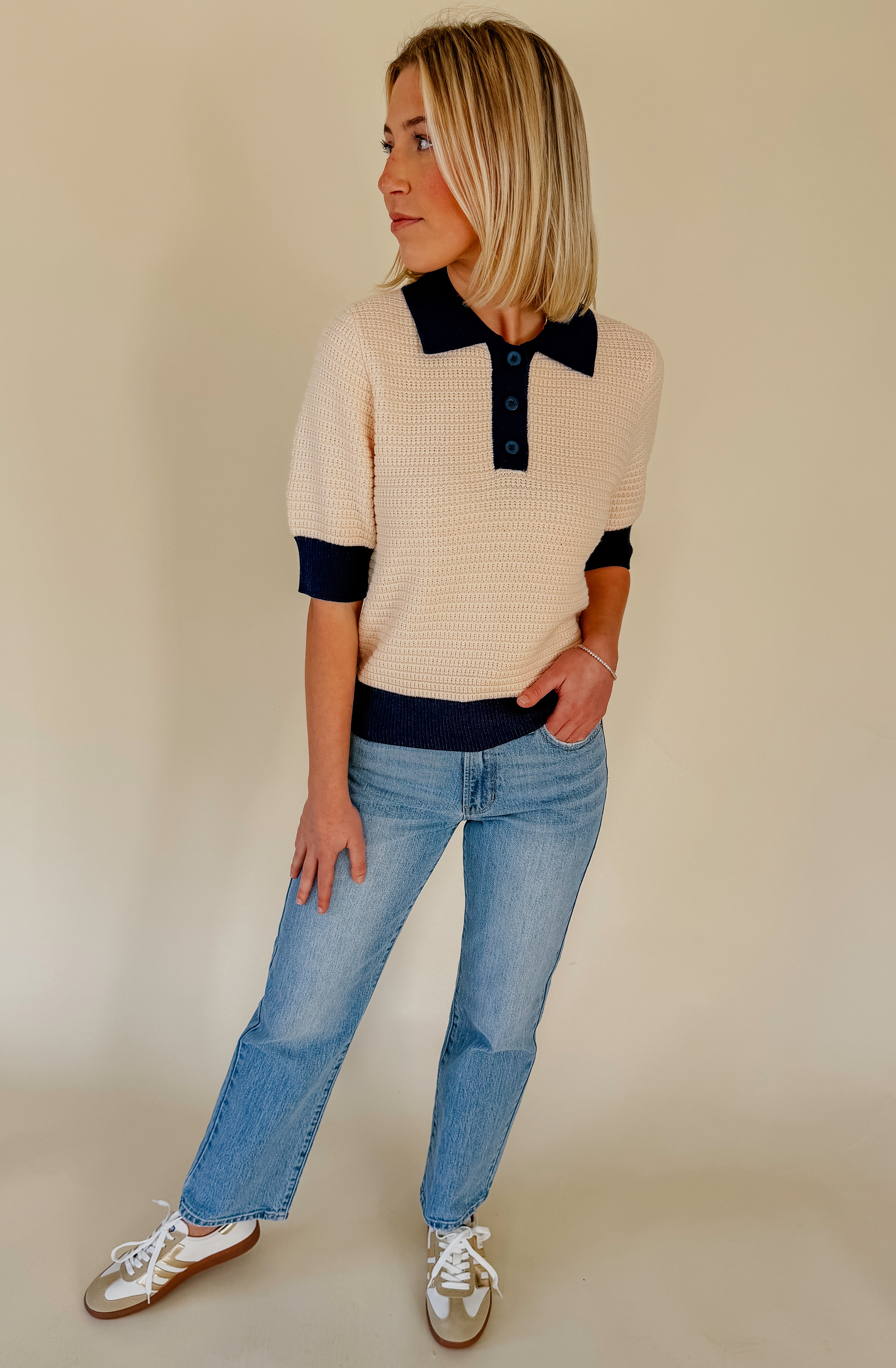 OUT OF LINE COLLARED SWEATER