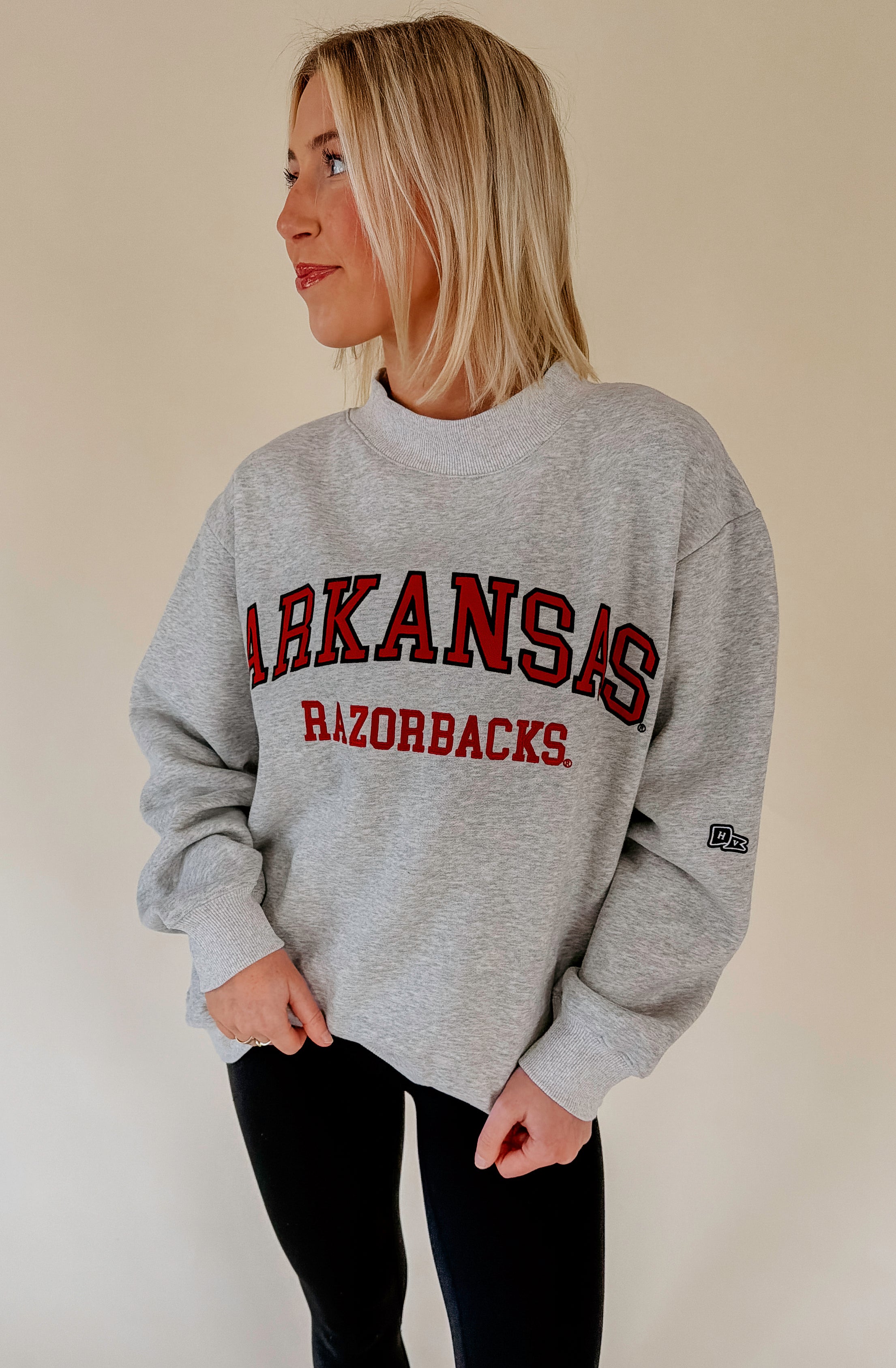 ARKANSAS RAZORBACKS MOCK NECK SWEATSHIRT