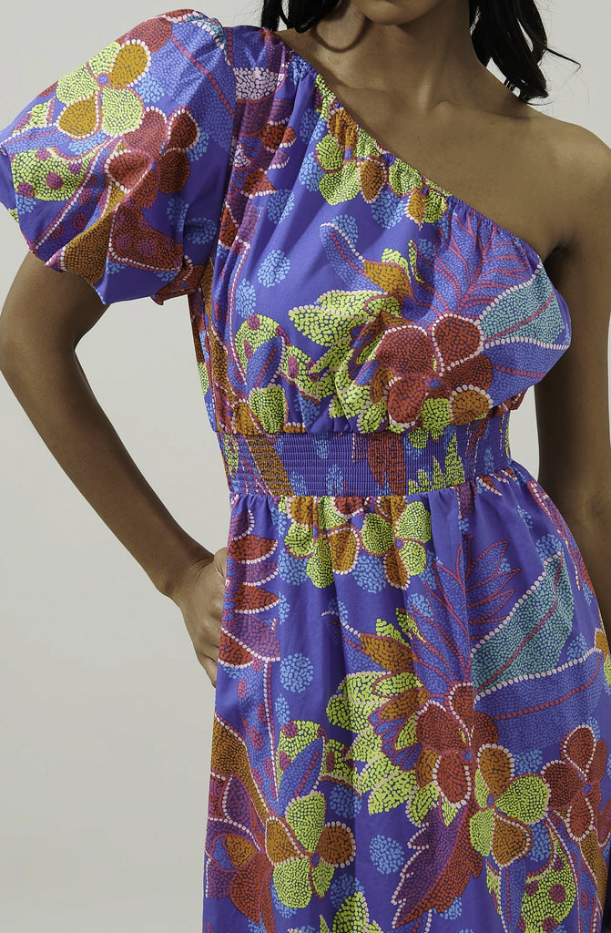THE BRIDGETTE ONE SHOULDER MIDI DRESS