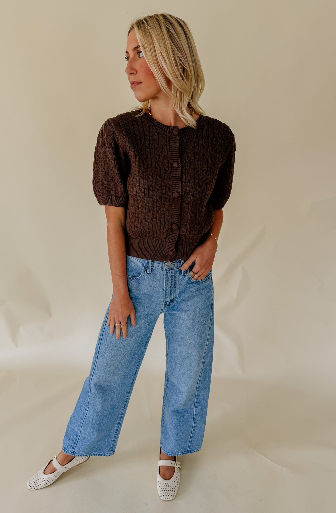 THE NOLA BUTTONED SWEATER TEE