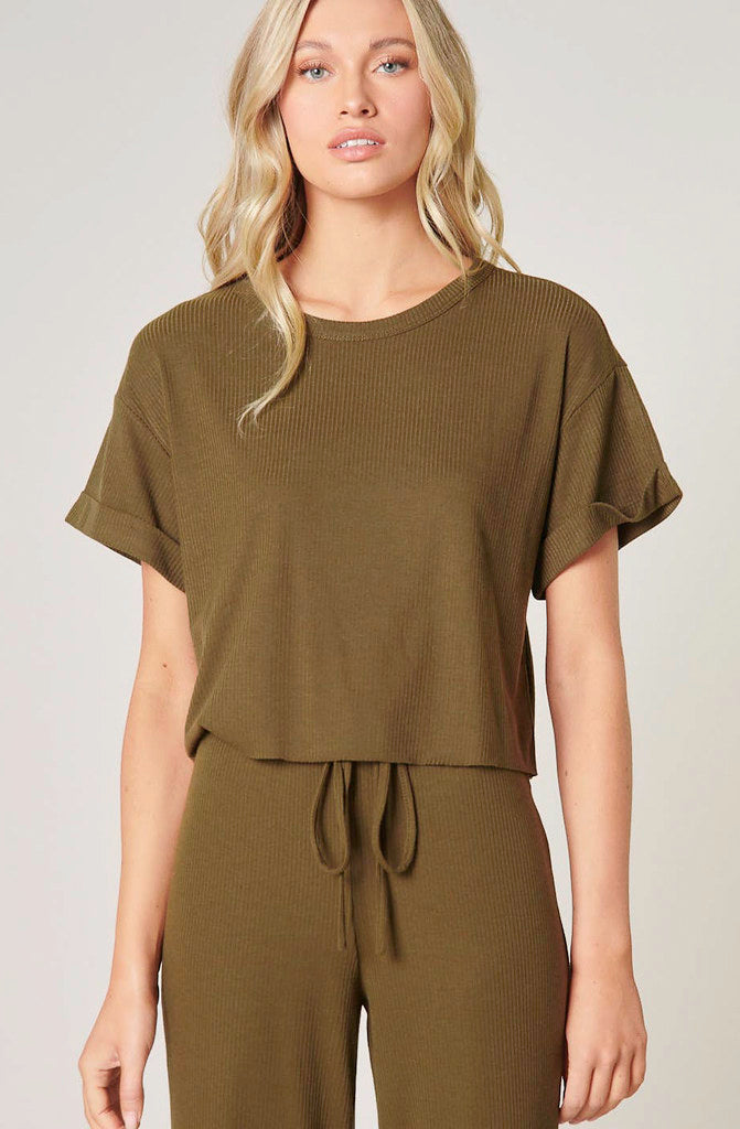 MONTREAL RIBBED KNIT BOXY TEE