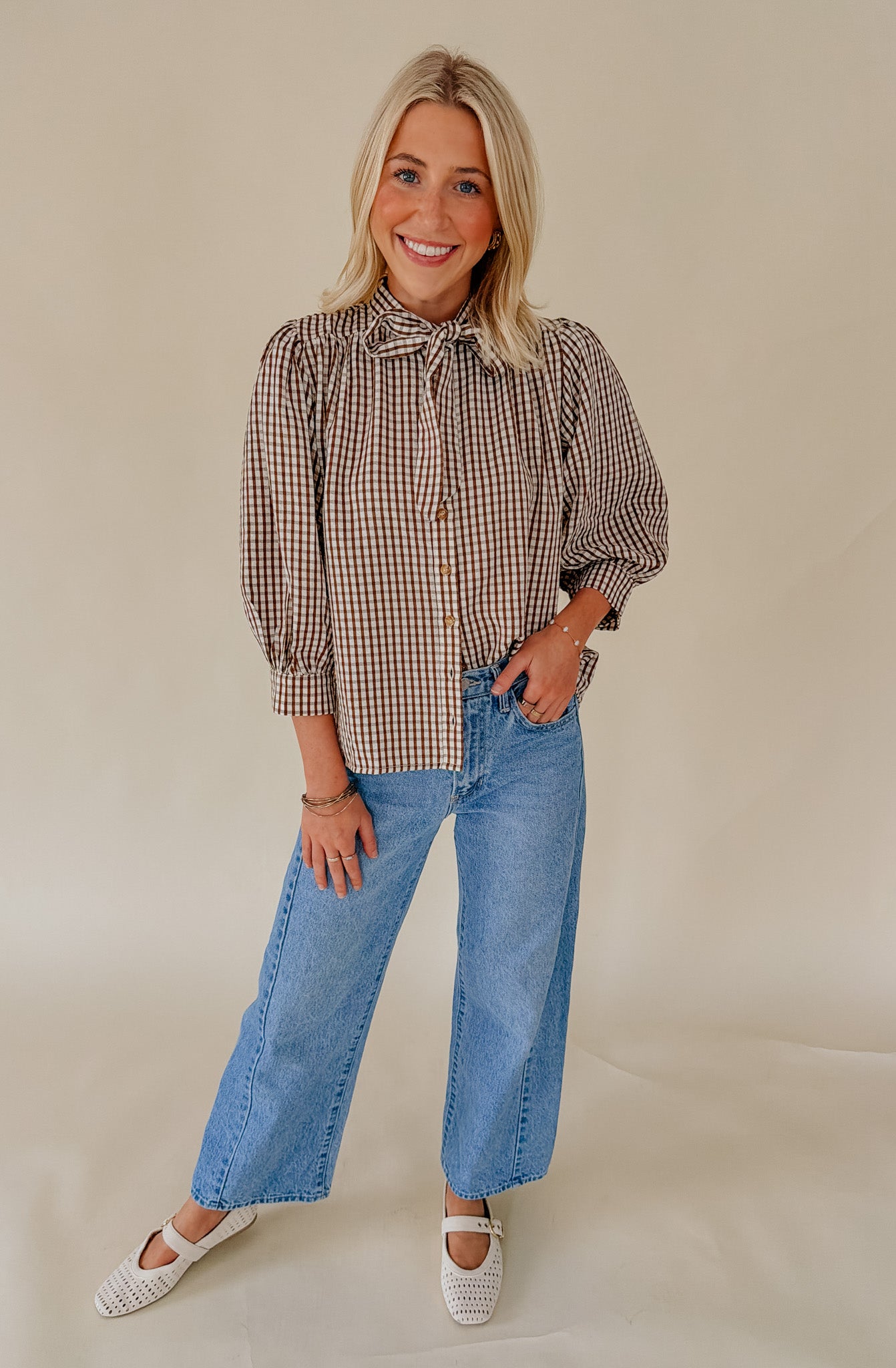 THE PENELOPE BOW BLOUSE