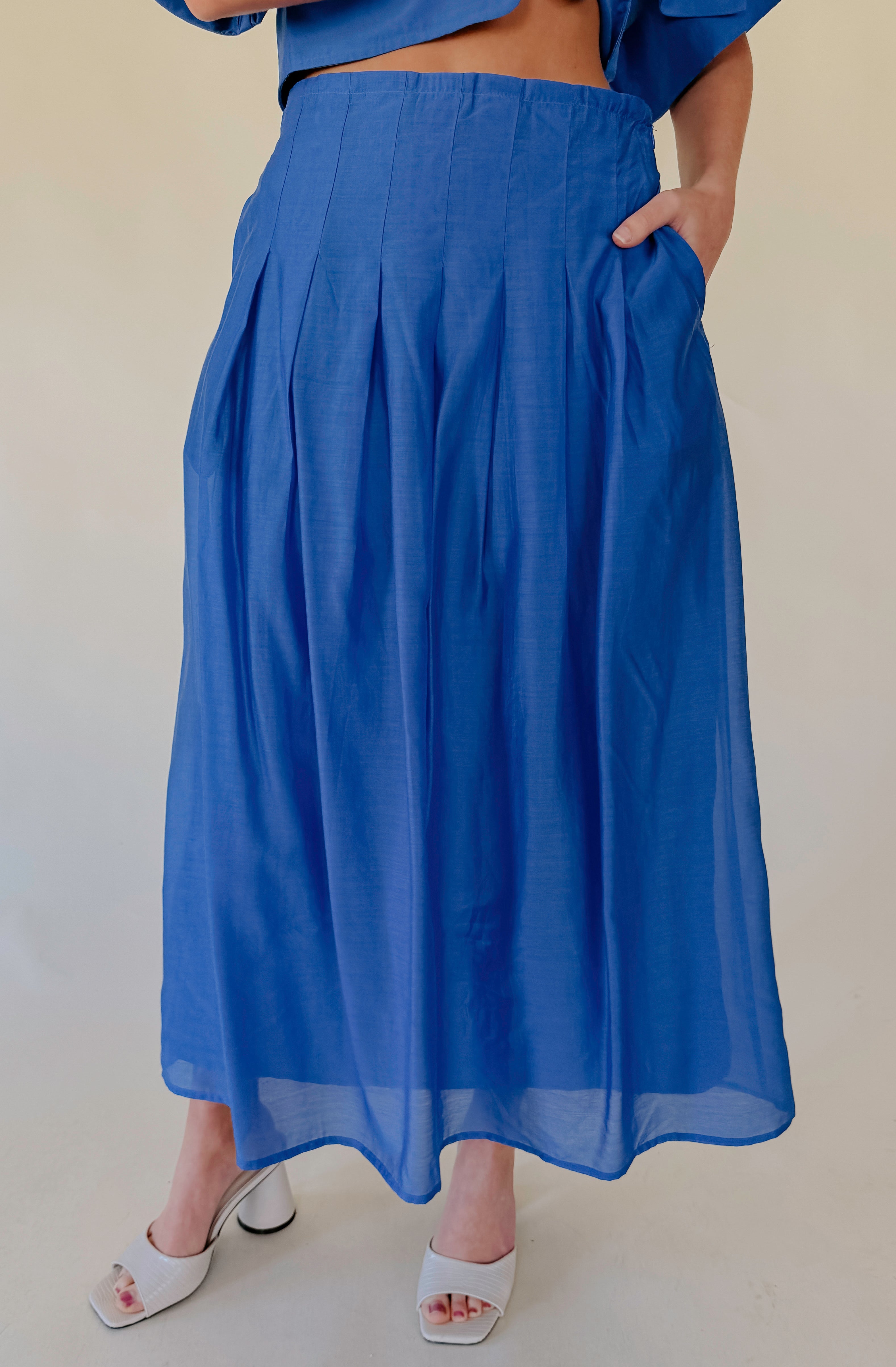 CIEBON PHEONA PLEATED MIDI SKIRT