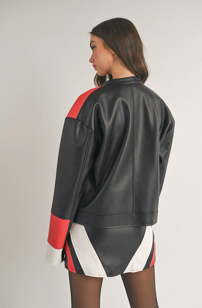 CALL IT WHAT YOU WANT FAUX LEATHER JACKET