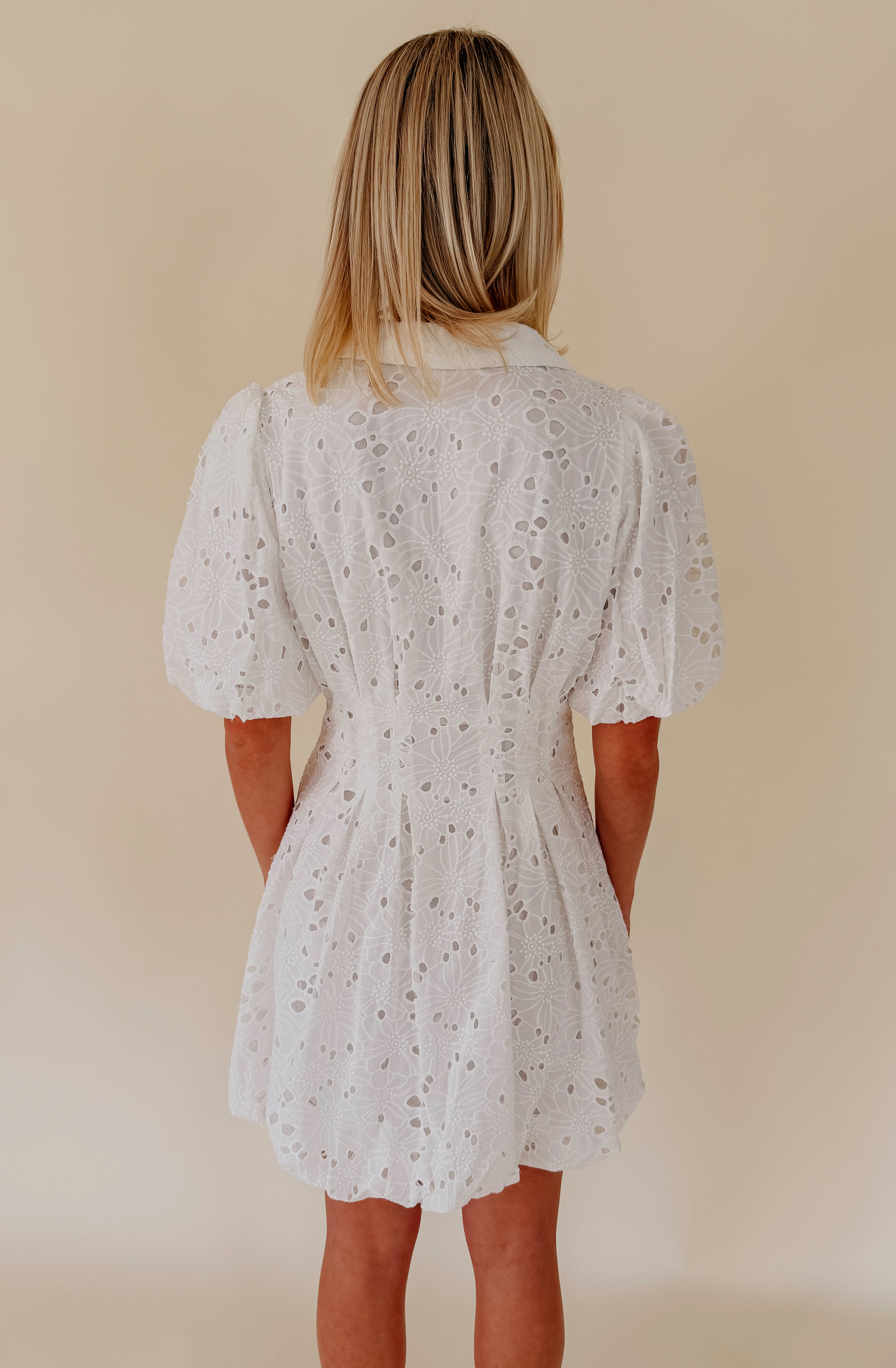 THE BLANCHE EYELET MINI DRESS