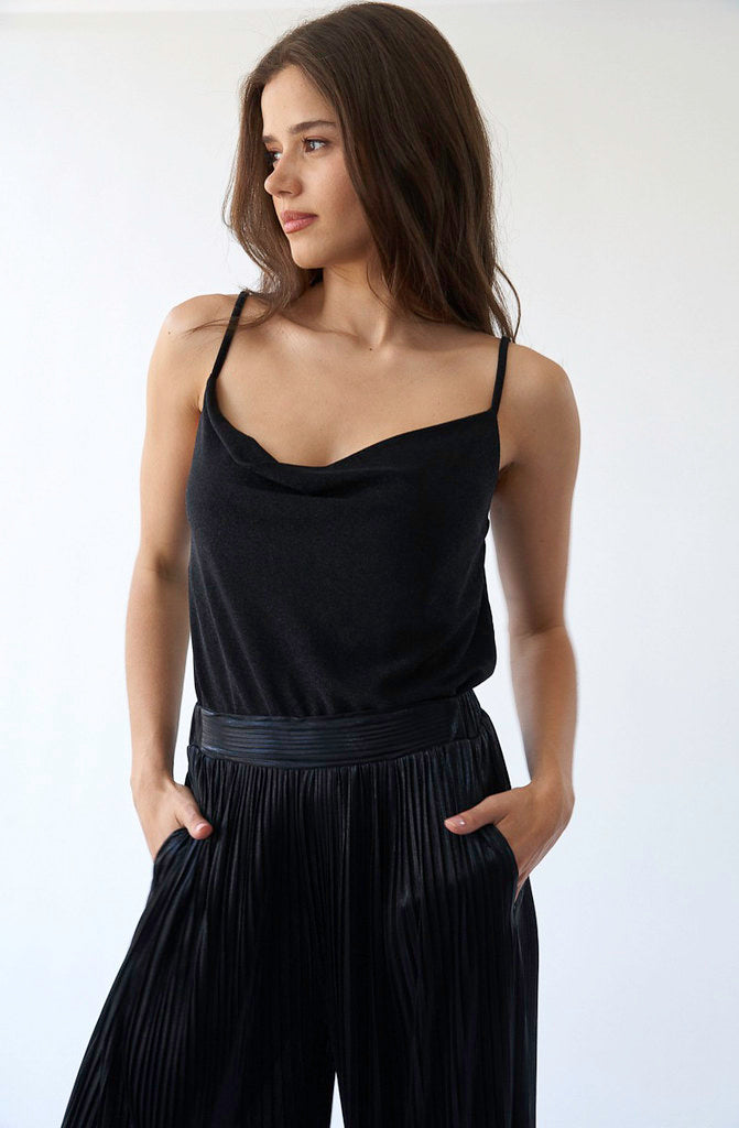 THE STELLA SHIMMER COWL NECK CAMI