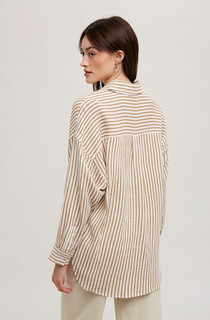 FALL STRIPES BUTTON UP