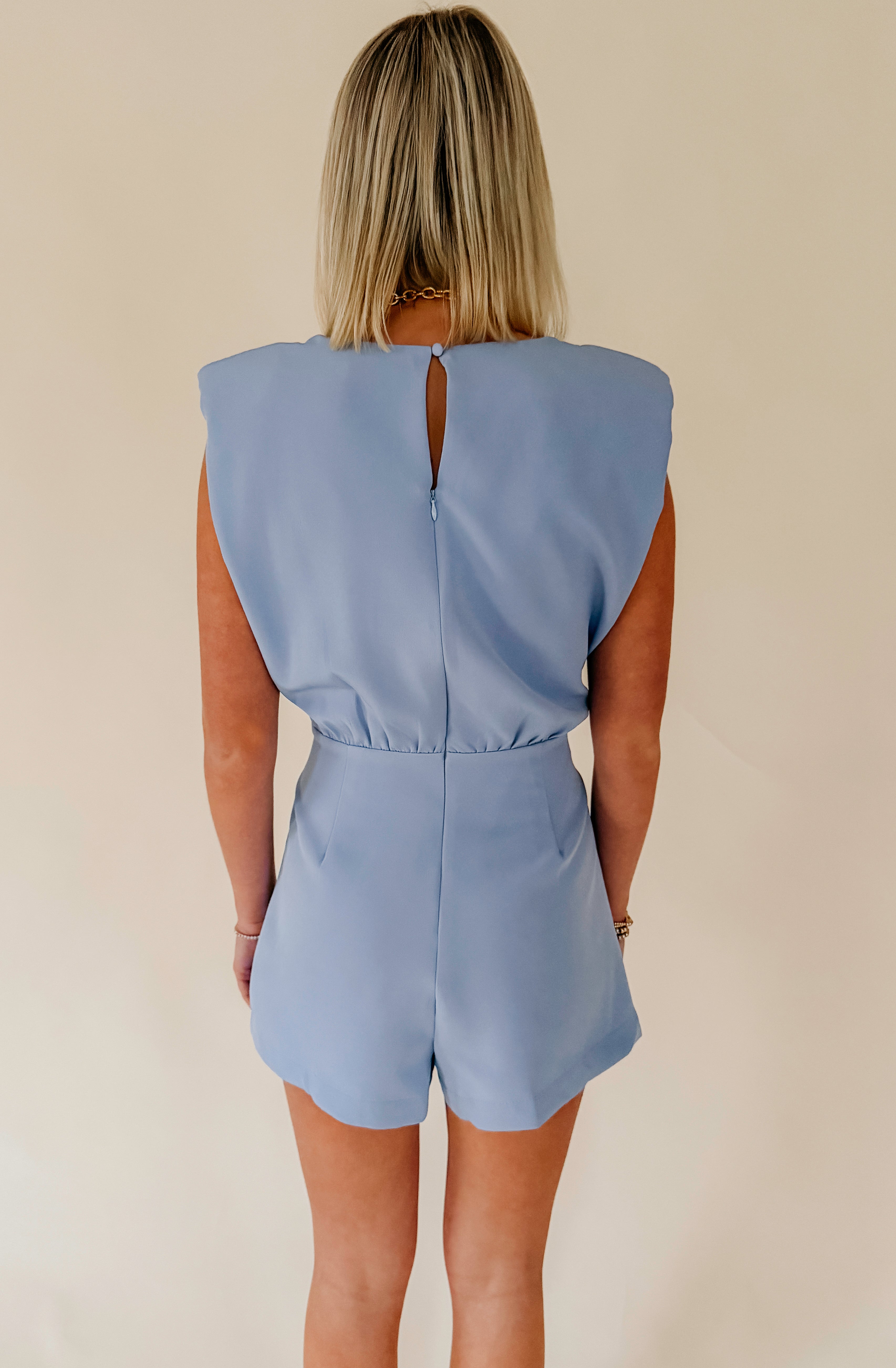 SOMETHING BLUE TIE ROMPER