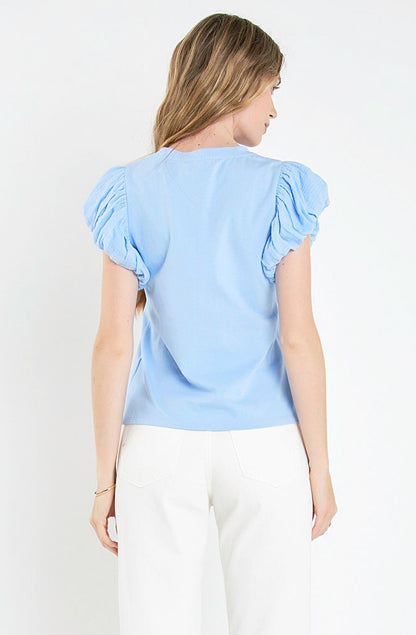 BABY BLUES PUFF SLEEVE TOP
