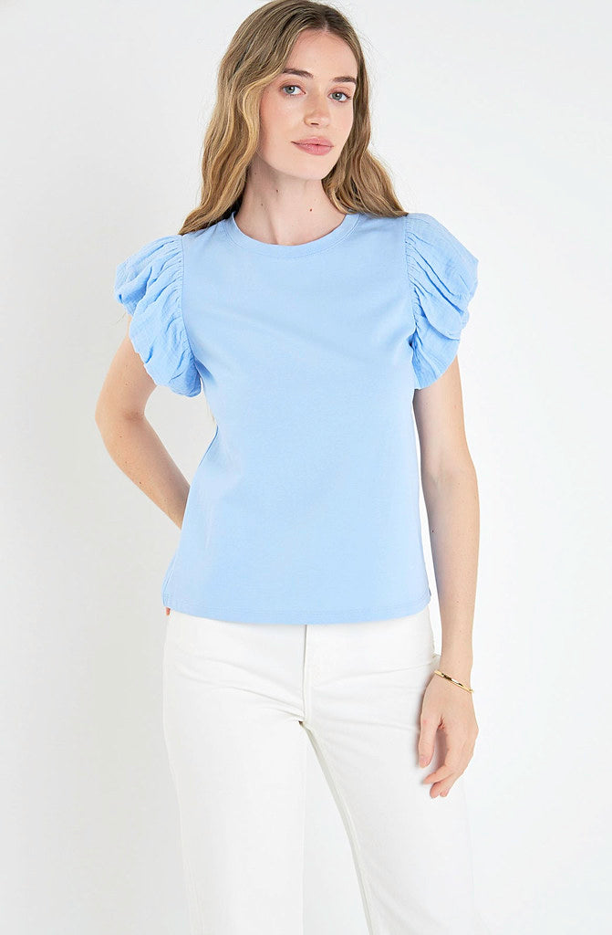 BABY BLUES PUFF SLEEVE TOP
