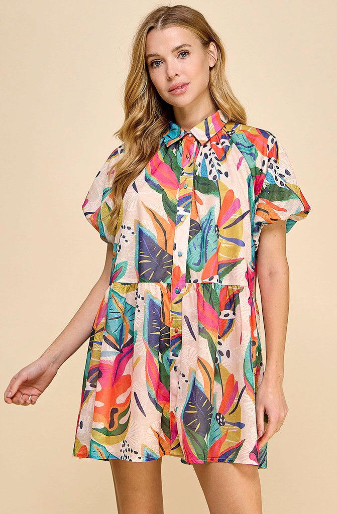 ON TROPIC TIME BUTTONED DRESS