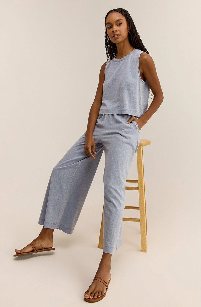 Z SUPPLY SLOANE JERSEY DENIM MUSCLE TOP