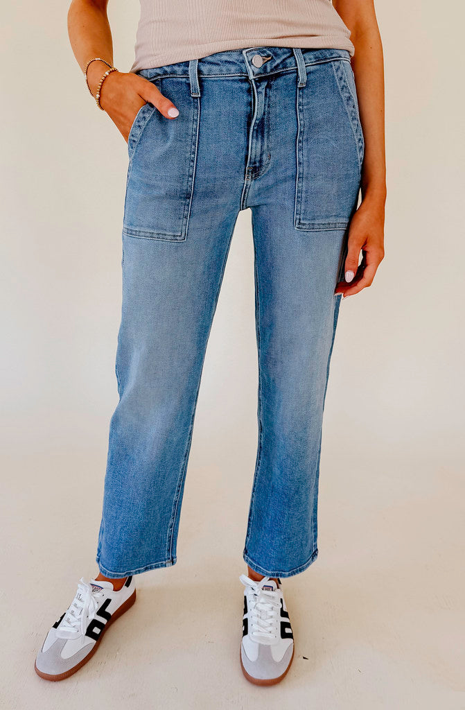 JUST BLACK UTILITY POCKET STRAIGHT DENIM