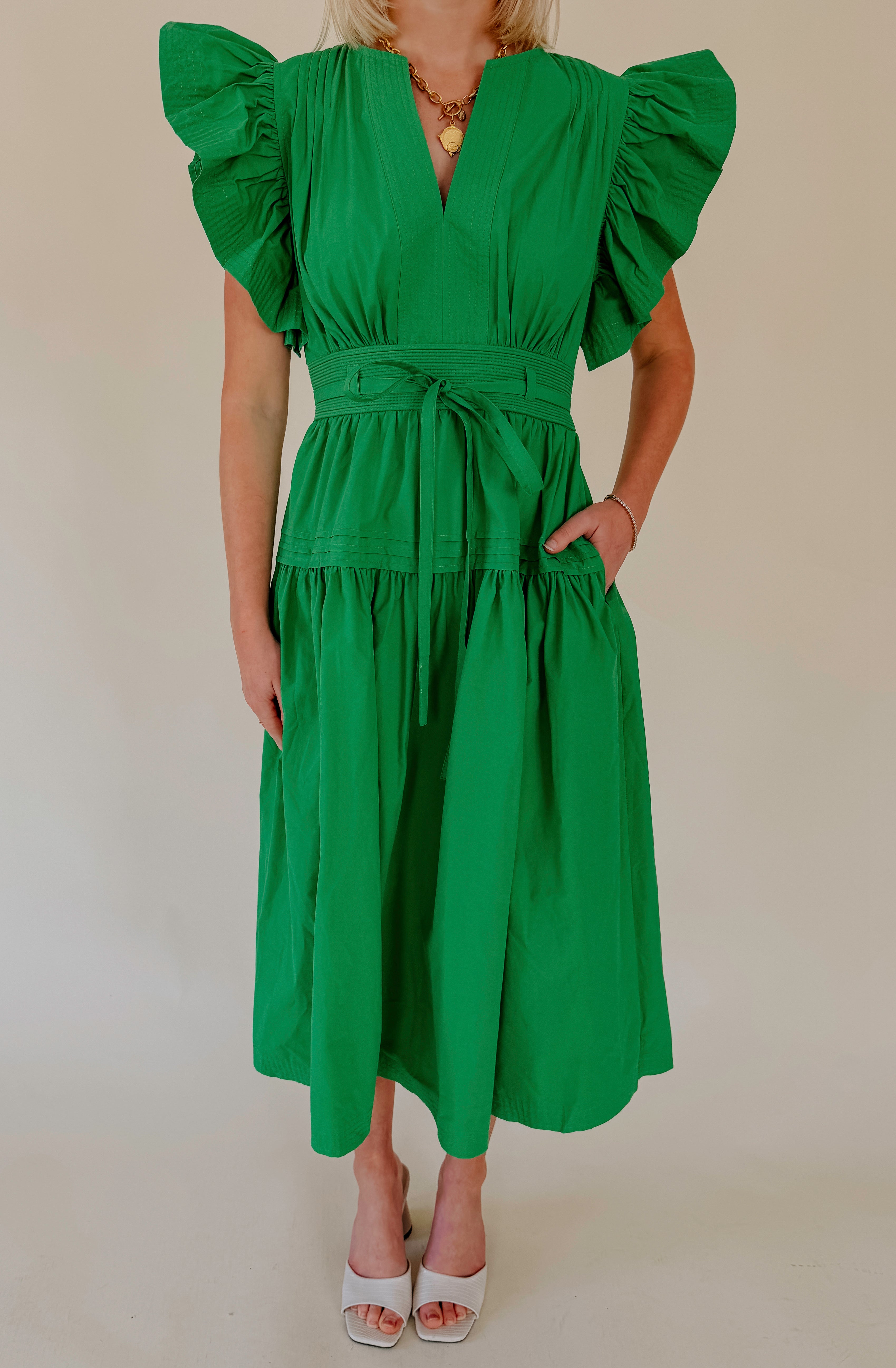 LOOK AFTER YOU POPLIN MIDI DRESS