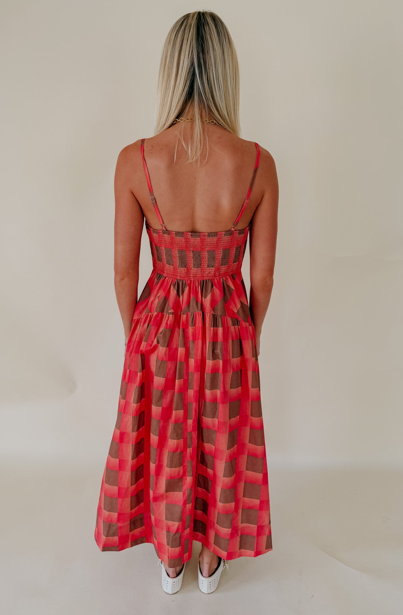 CORAL YA LATER MIDI DRESS