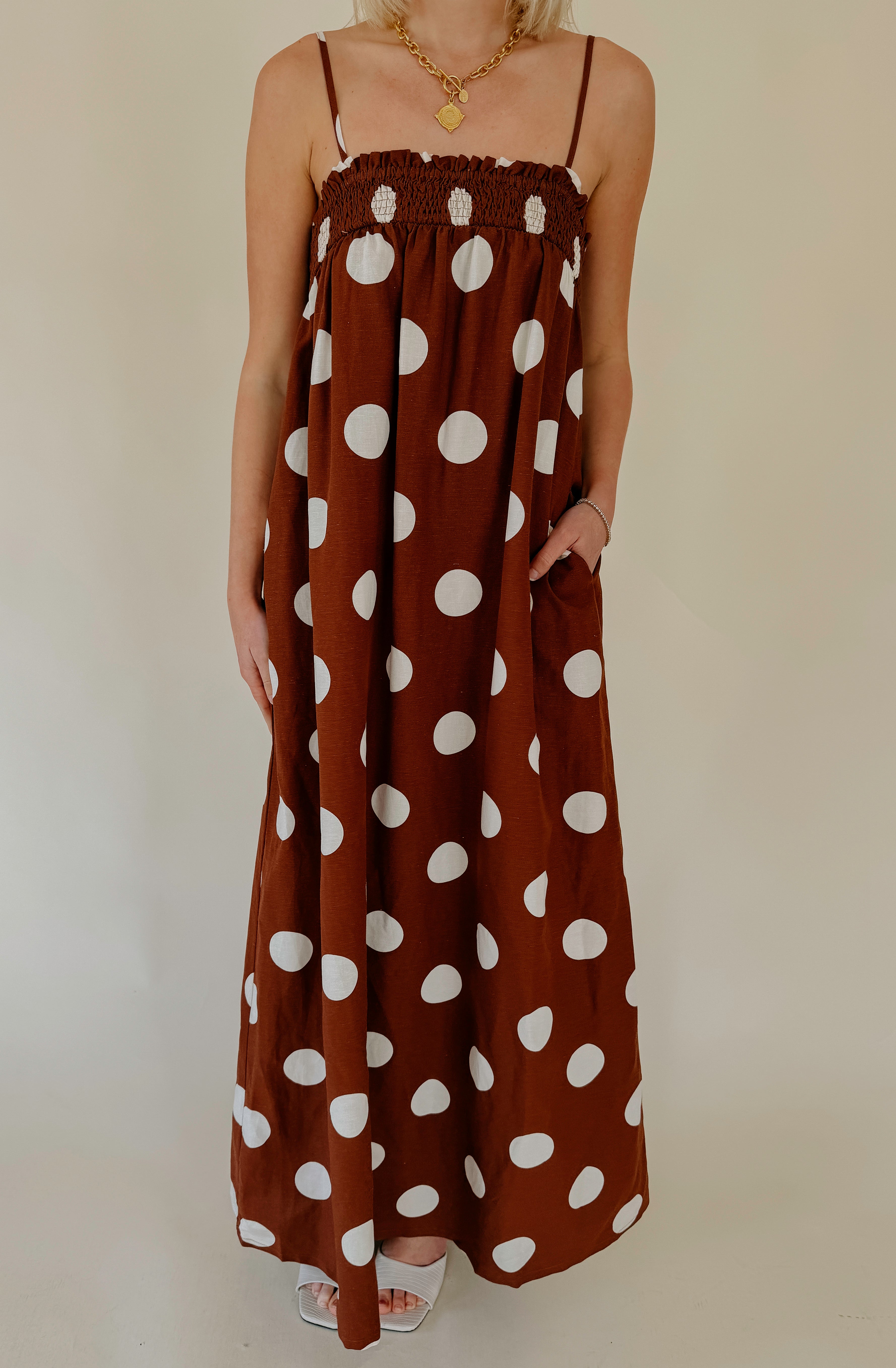 DOT YOUR AVERAGE MAXI DRESS