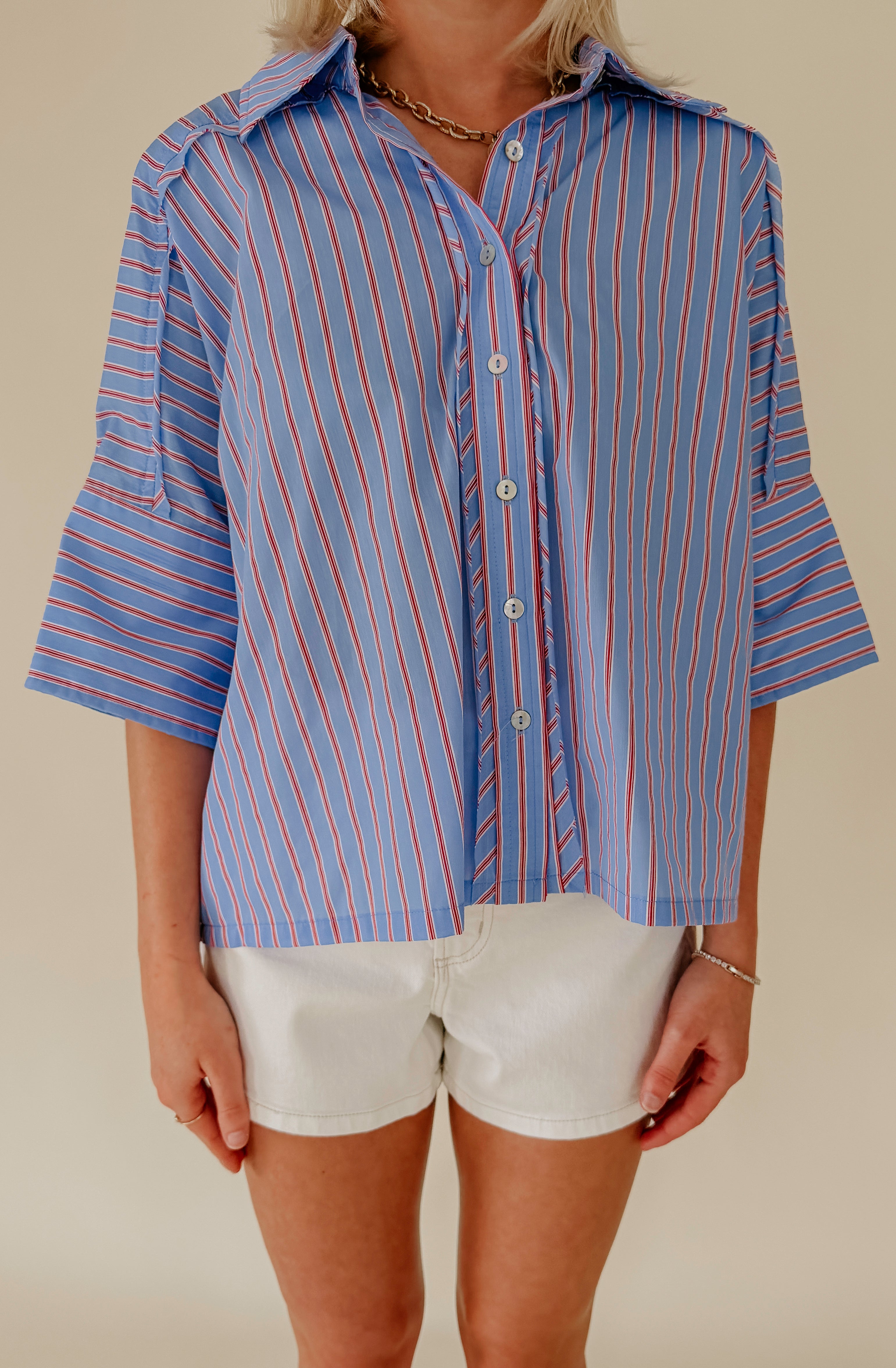 LOOKING FORWARD BUTTONED BLOUSE