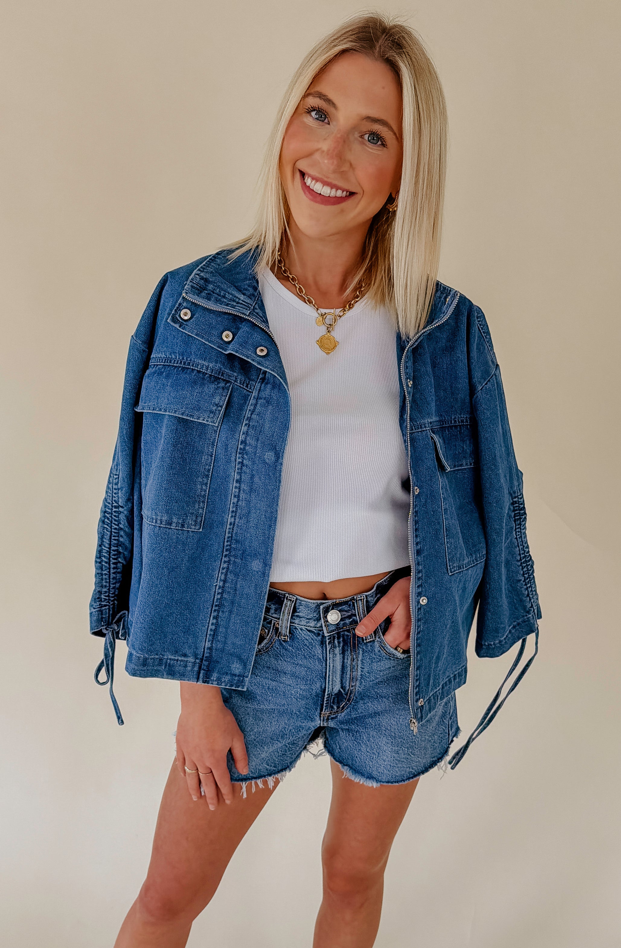 THROW & GO RELAXED DENIM JACKET