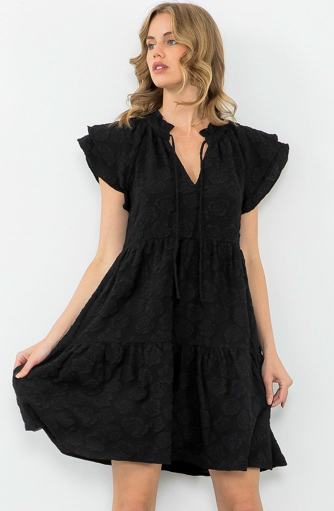 DRINKS AFTER WORK TEXTURED DRESS