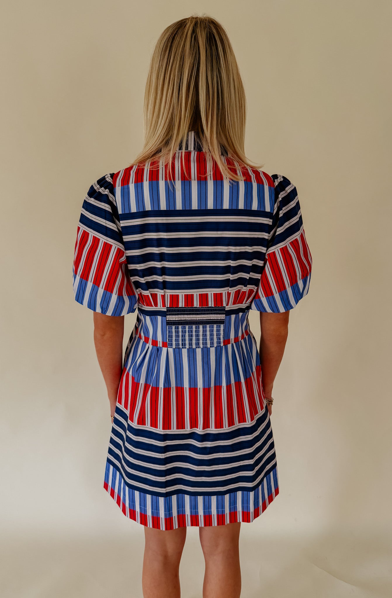 SET SAIL BUTTONED MINI DRESS
