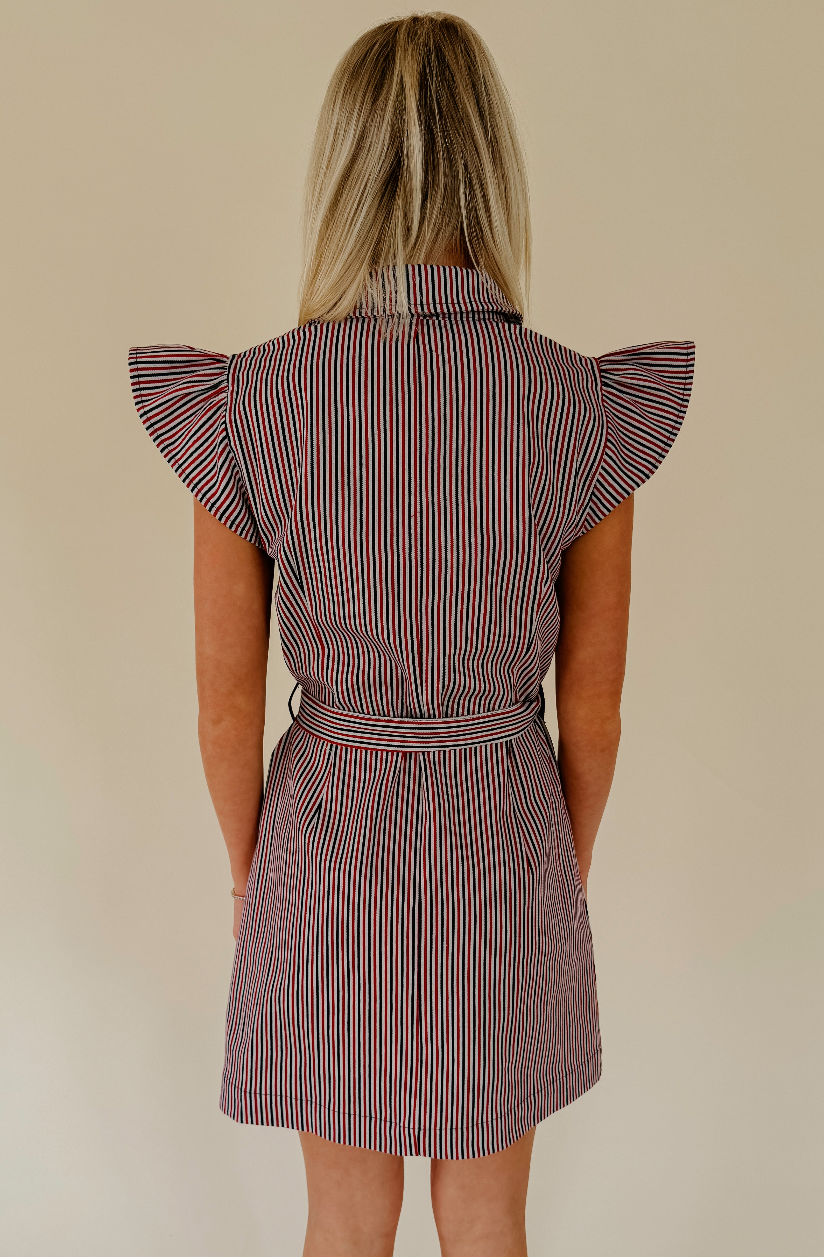 LINED UP STRUCTURED MINI DRESS