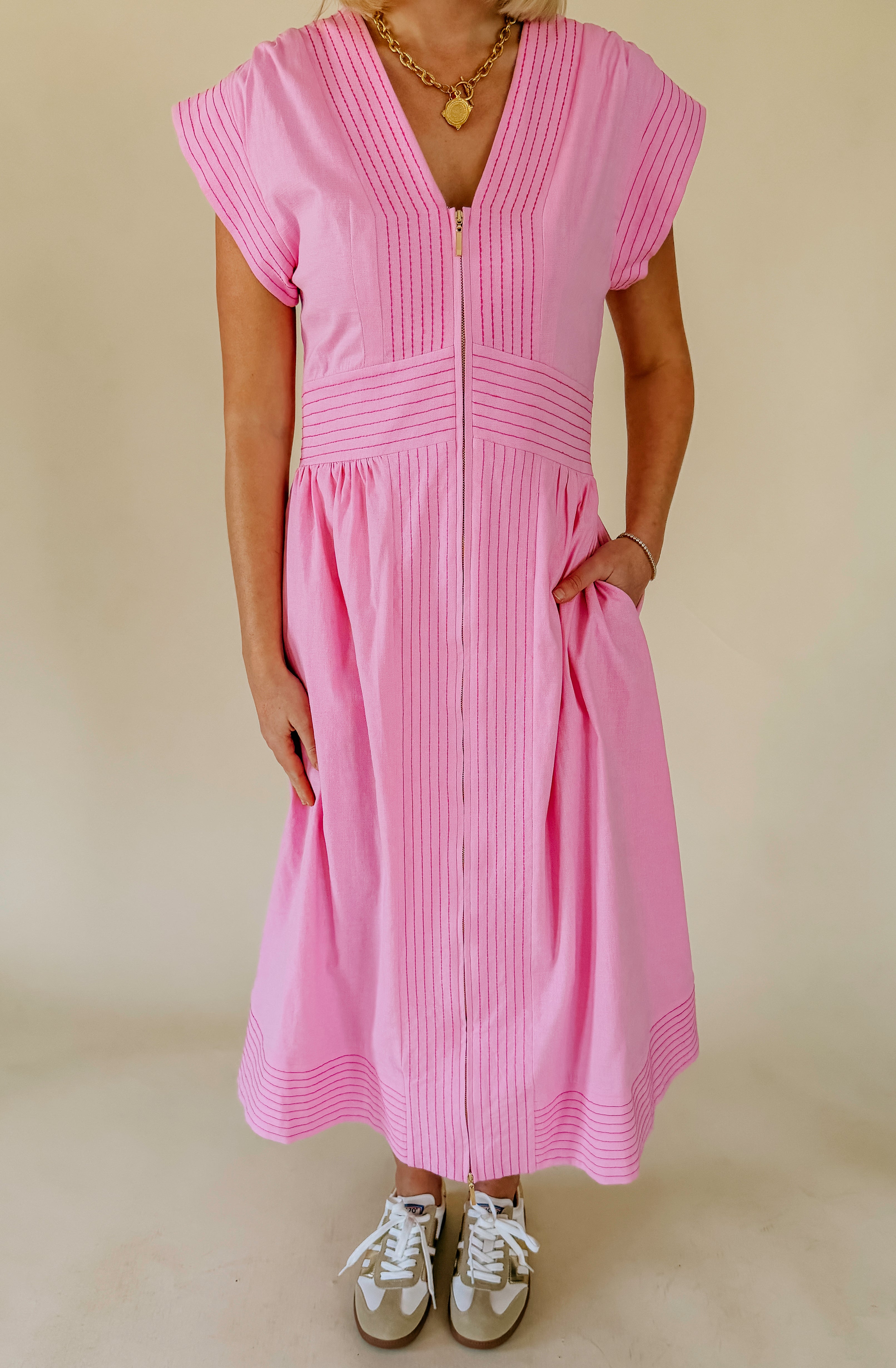 THE MEG STITCHED MIDI DRESS