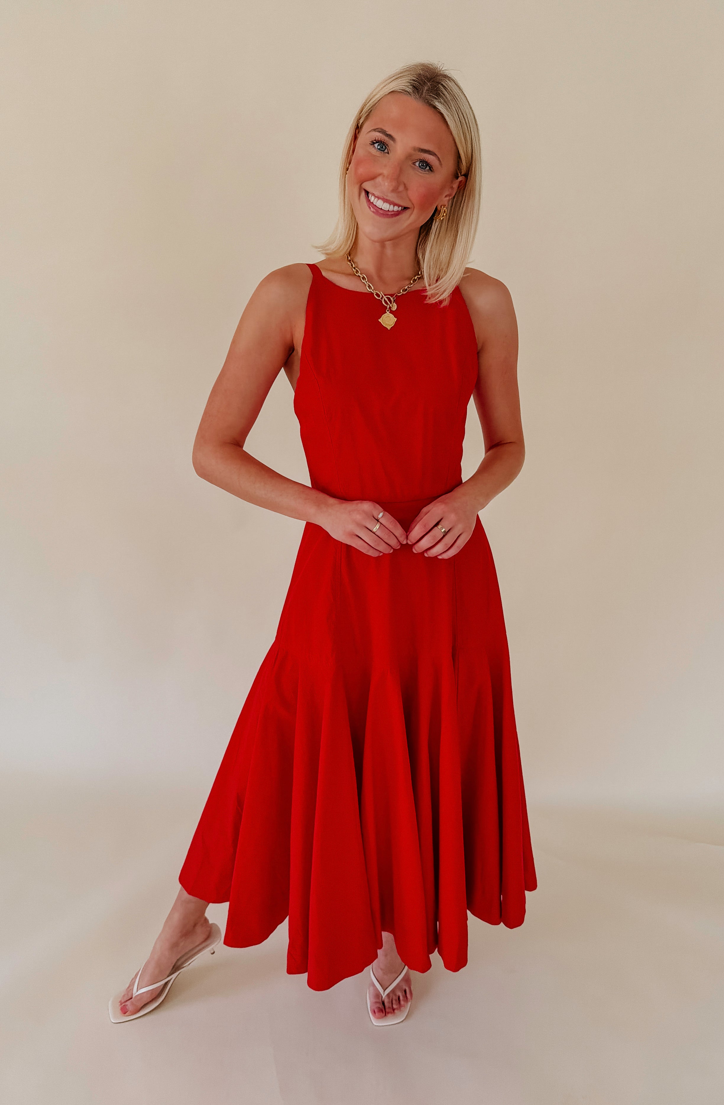 THE RUBY POPLIN BLEND MIDI DRESS