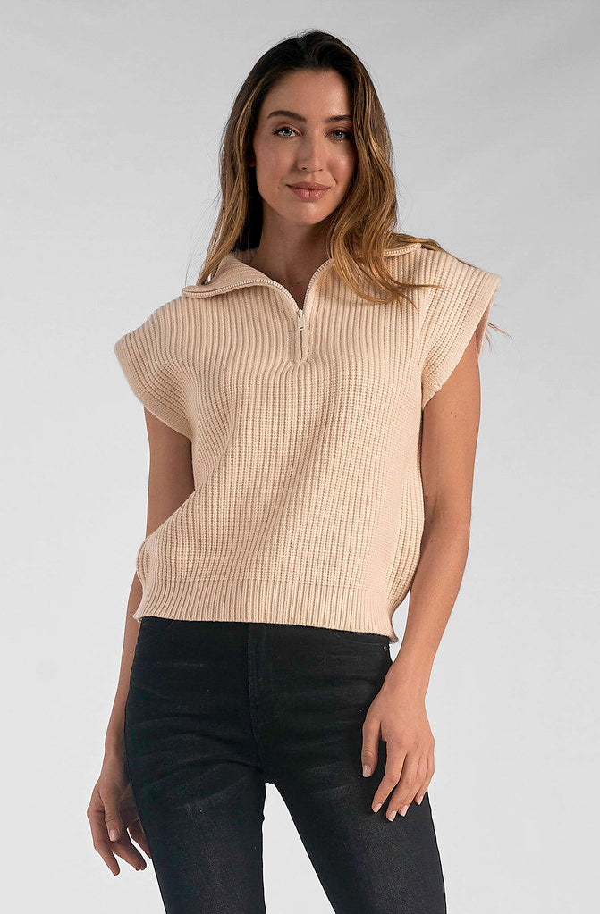HERES A QUARTER ZIP SWEATER