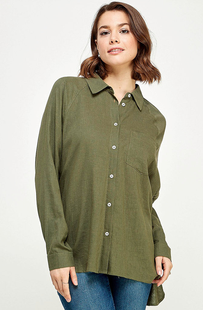 EASY GOING BUTTON DOWN BLOUSE