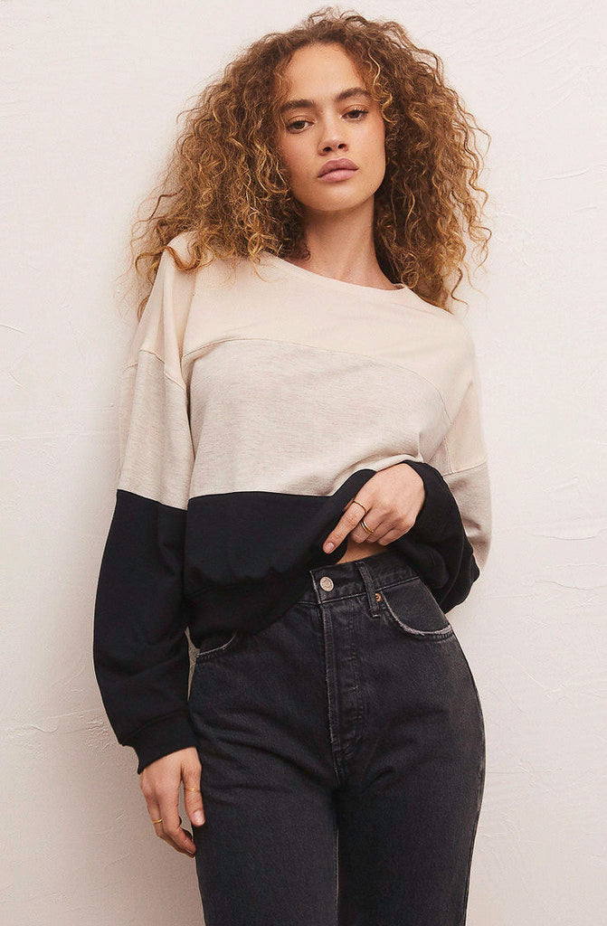Z SUPPLY COLOR BLOCK MODAL SWEATSHIRT