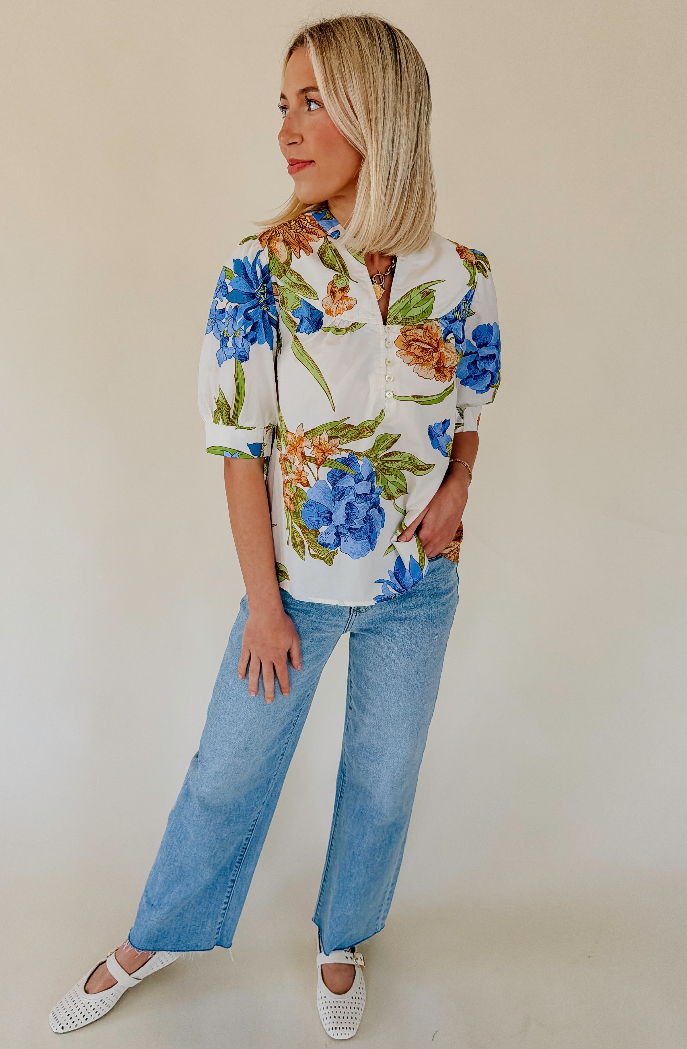 TROPIC CITY PRINTED BLOUSE