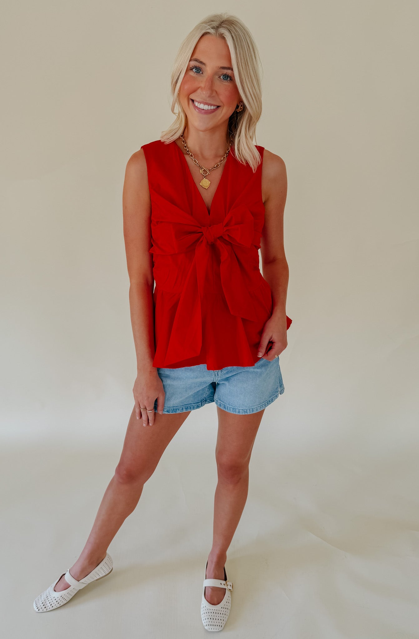RILEY TIE FRONT BLOUSE