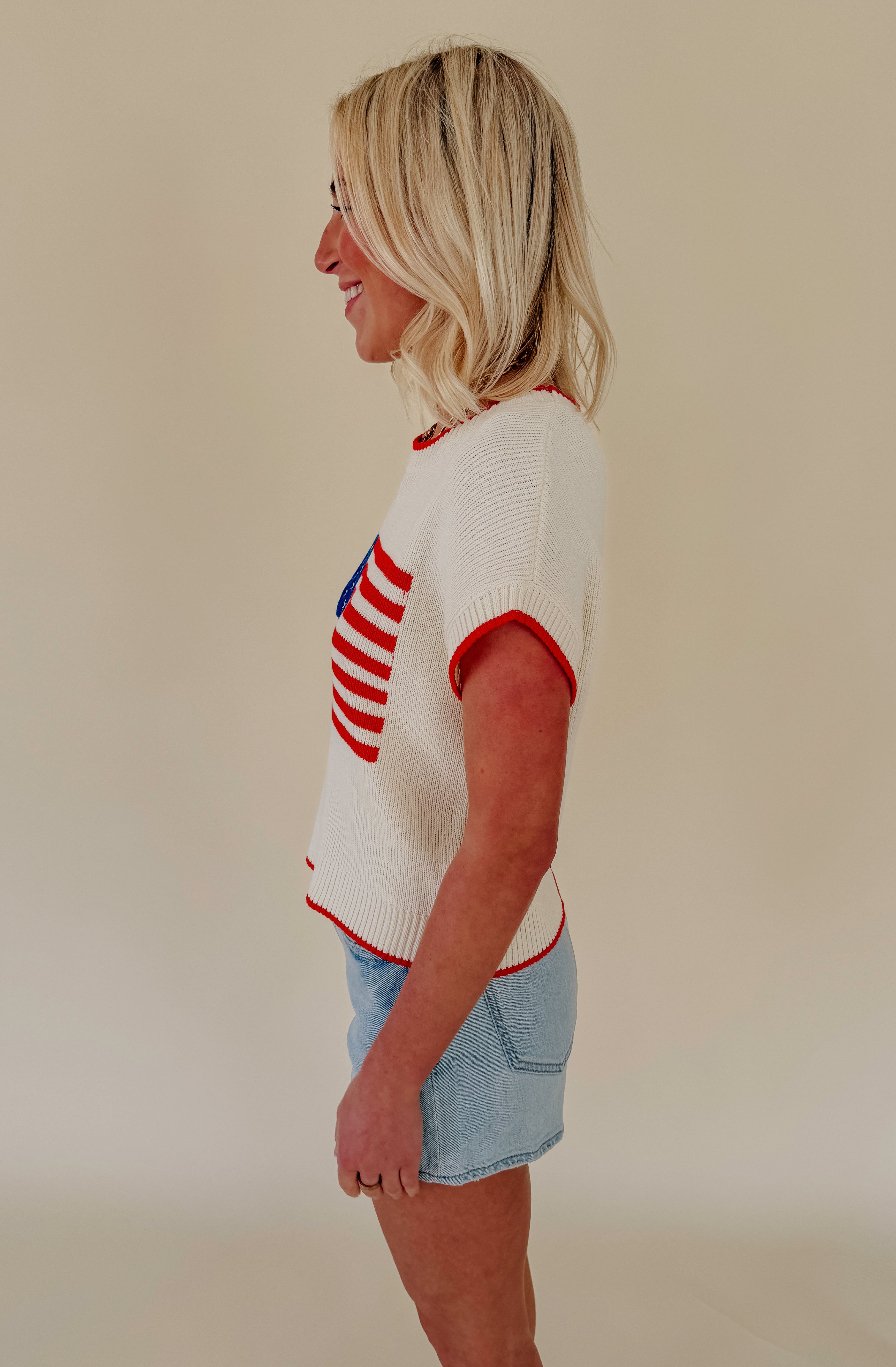 Z SUPPLY SLEEVELESS PATRIOT SWEATER