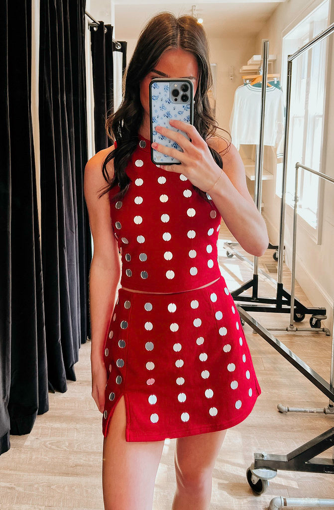 QUEEN OF SPARKLES MIRRORED SKORT