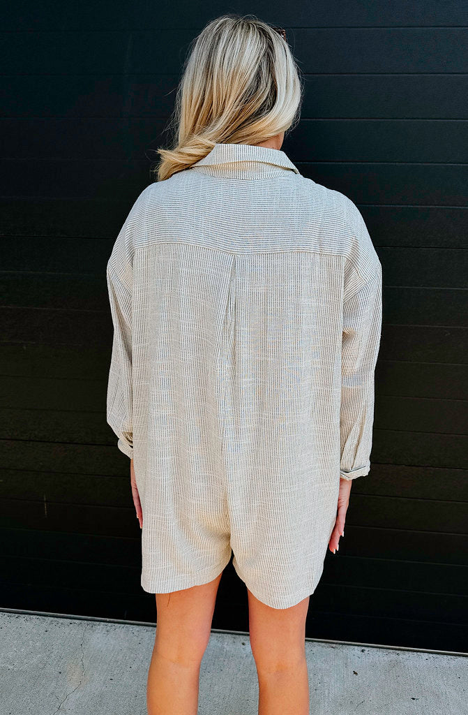 LIGHT HEARTED STRIPED BREEZY ROMPER