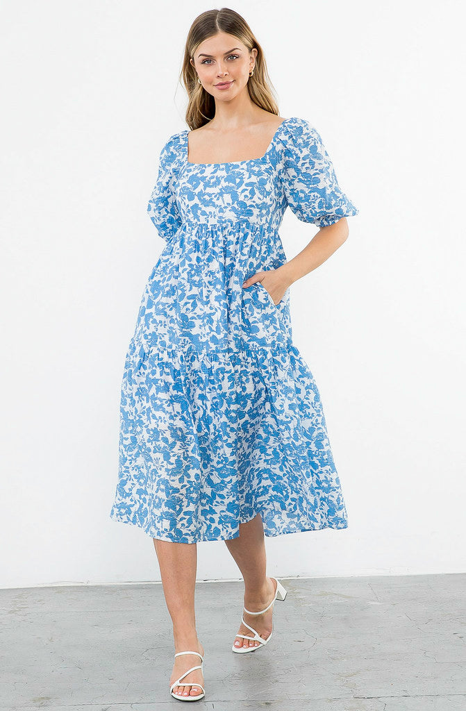 OFF THE COAST MIDI DRESS