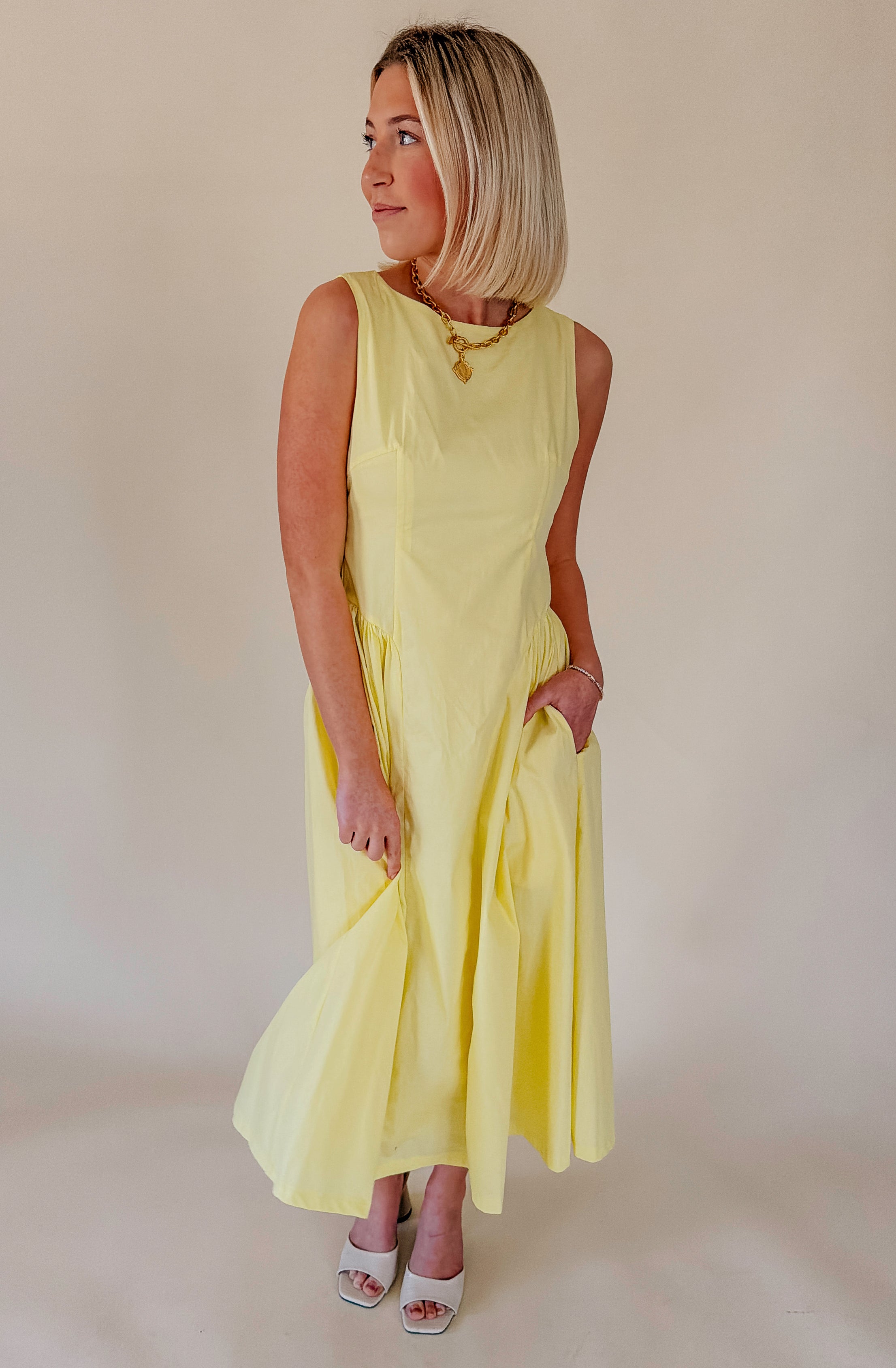 IT WAS ALL YELLOW MIDI DRESS