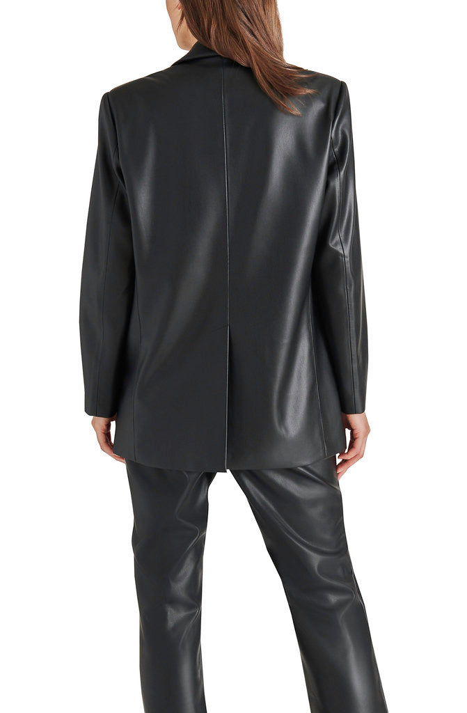STEVE MADDEN IMAAN FAUX LEATHER BLAZER