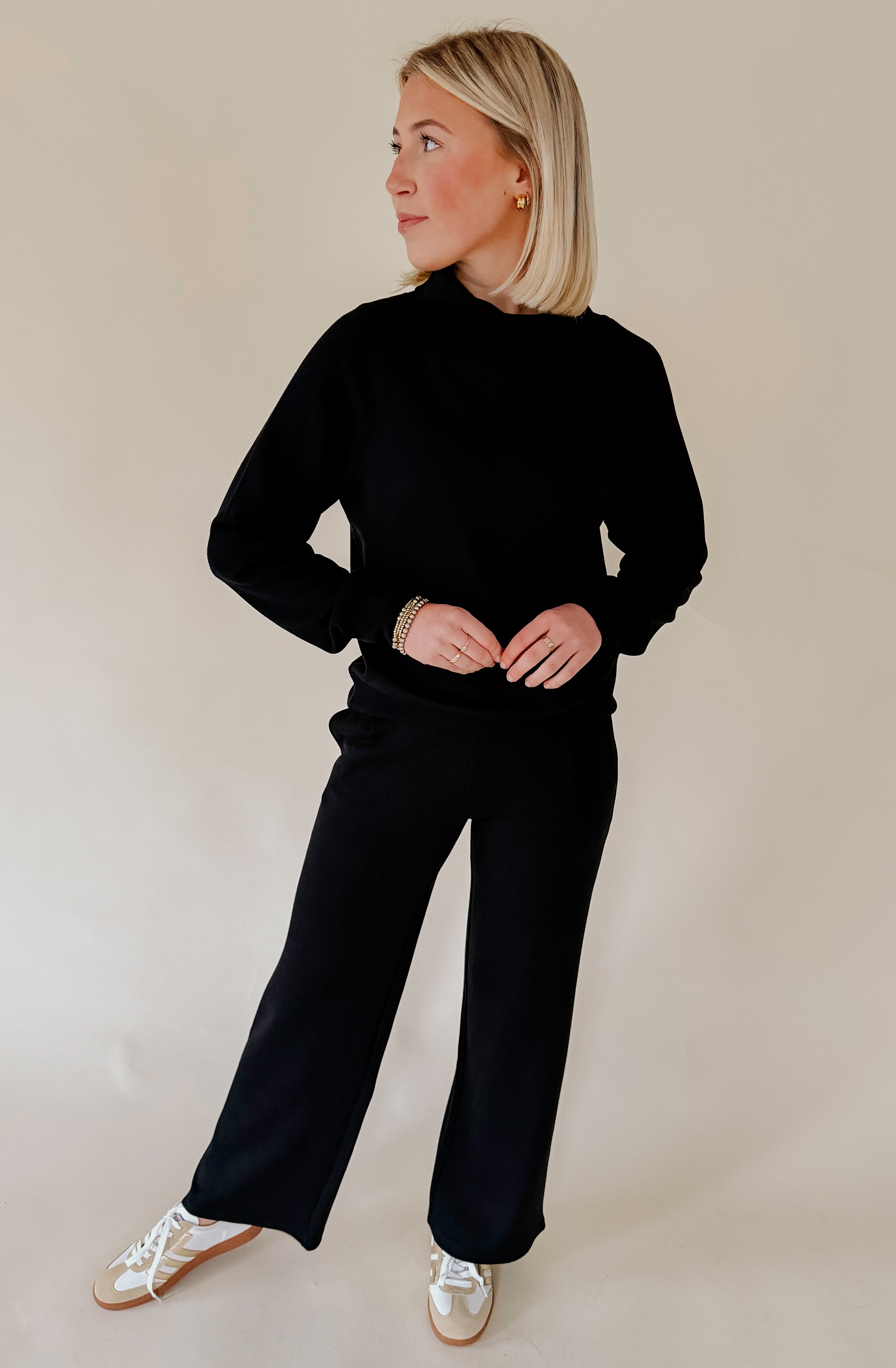 SOFTIES DREAMTECH COWL NECK WITH PLEAT PANT