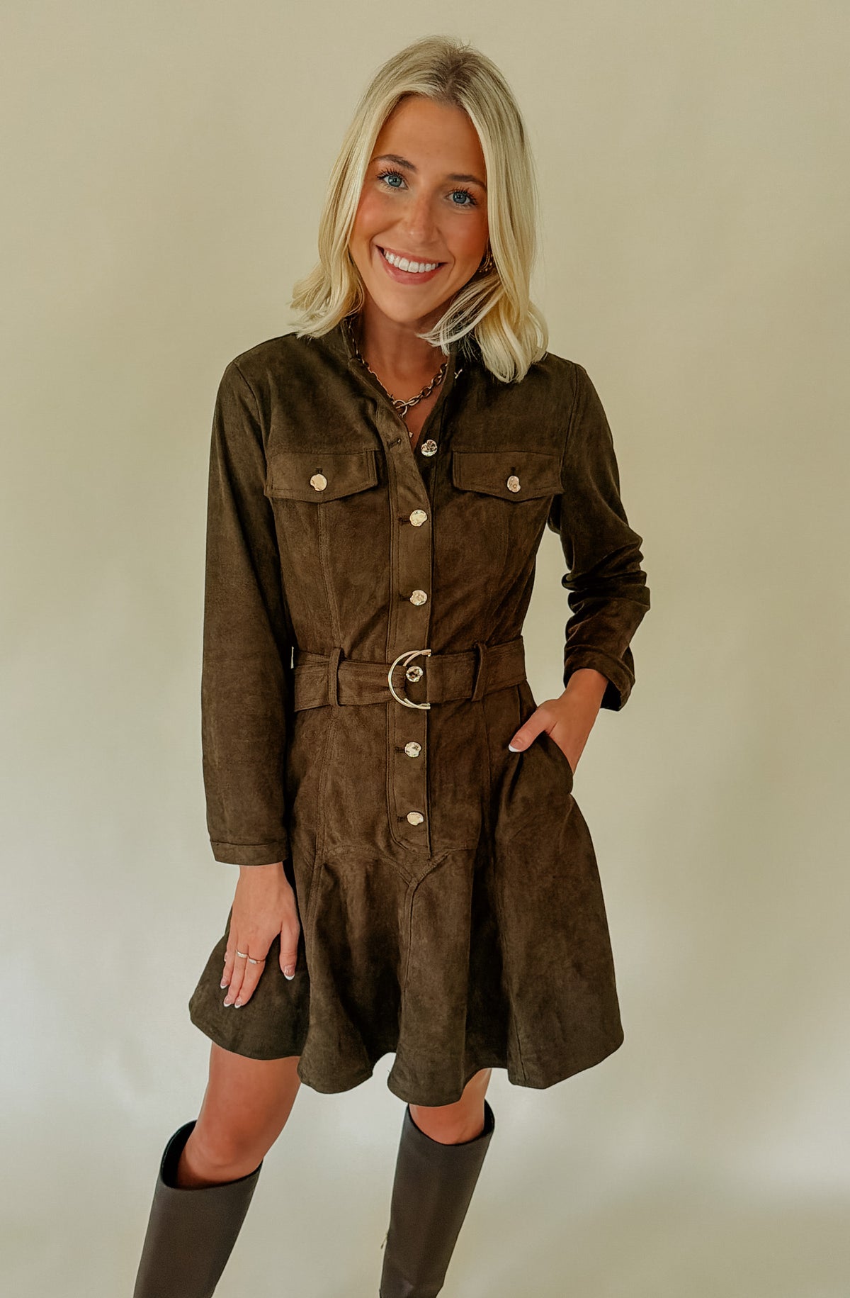 CIEBON KENNEDY BELTED MINI DRESS