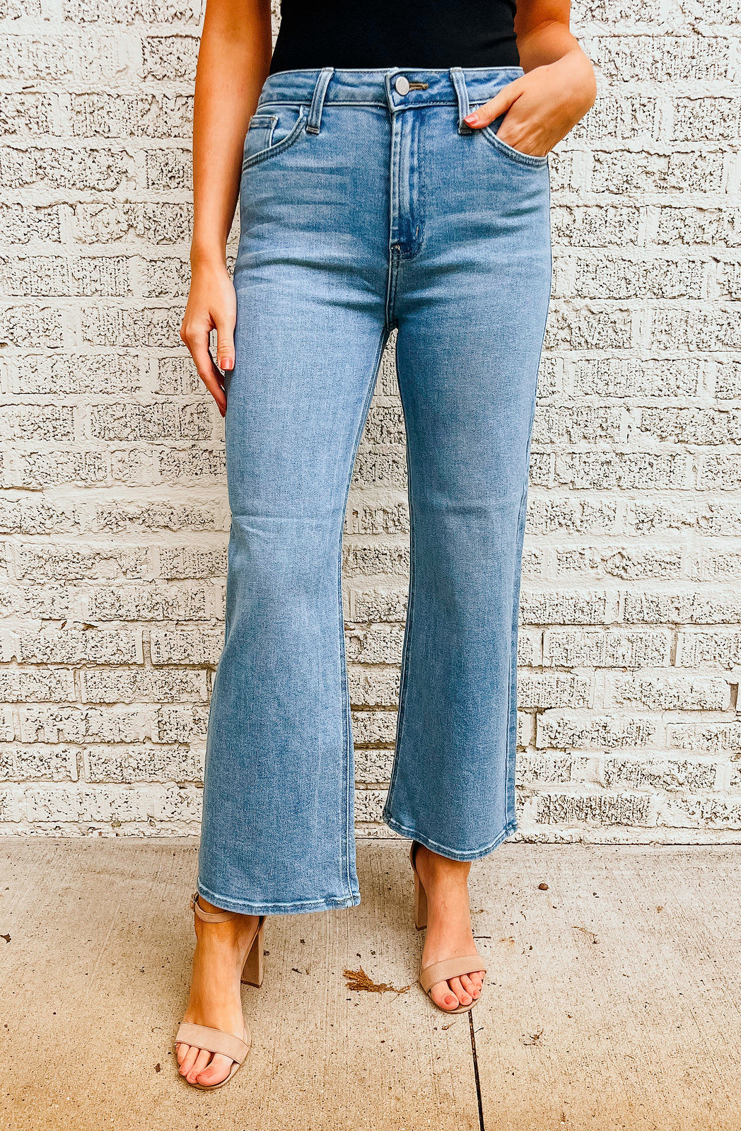 JUST BLACK HIGH RISE WIDE LEG DENIM