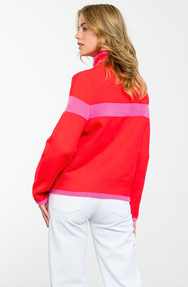 DOUBLE VISION HIGH NECK SWEATER