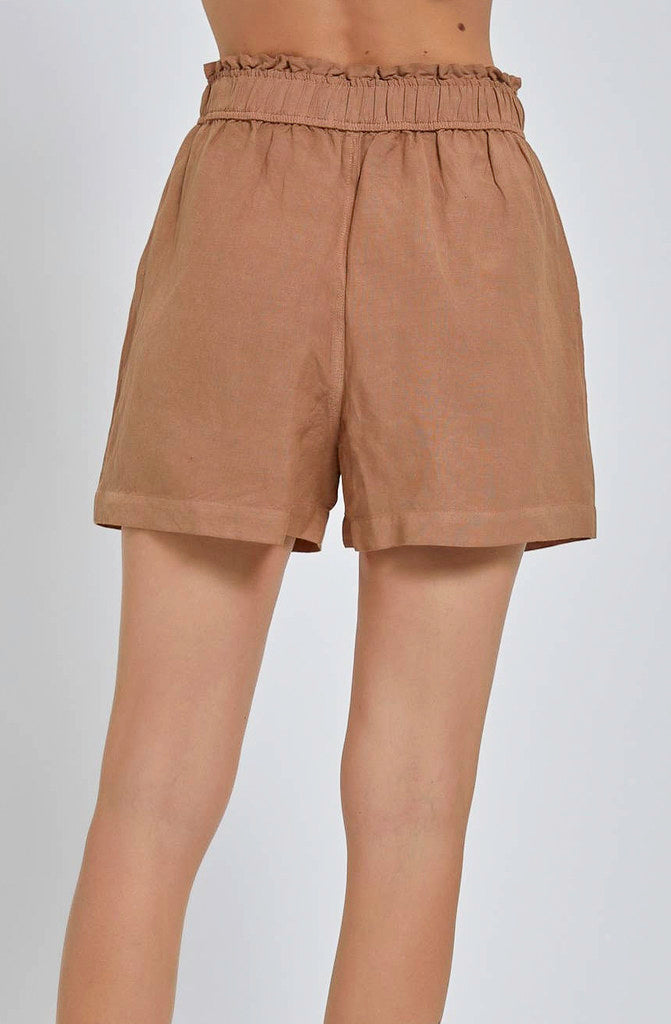 RELAXING ELASTIC LINEN SHORTS