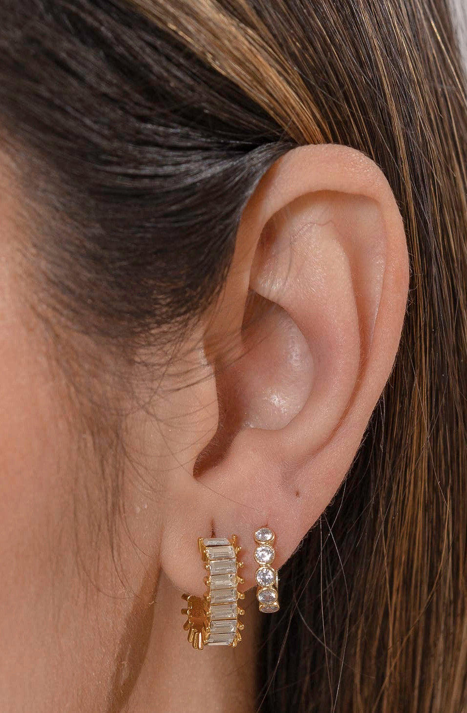BRENDA GRANDS SQUARE DIAMOND HOOPS