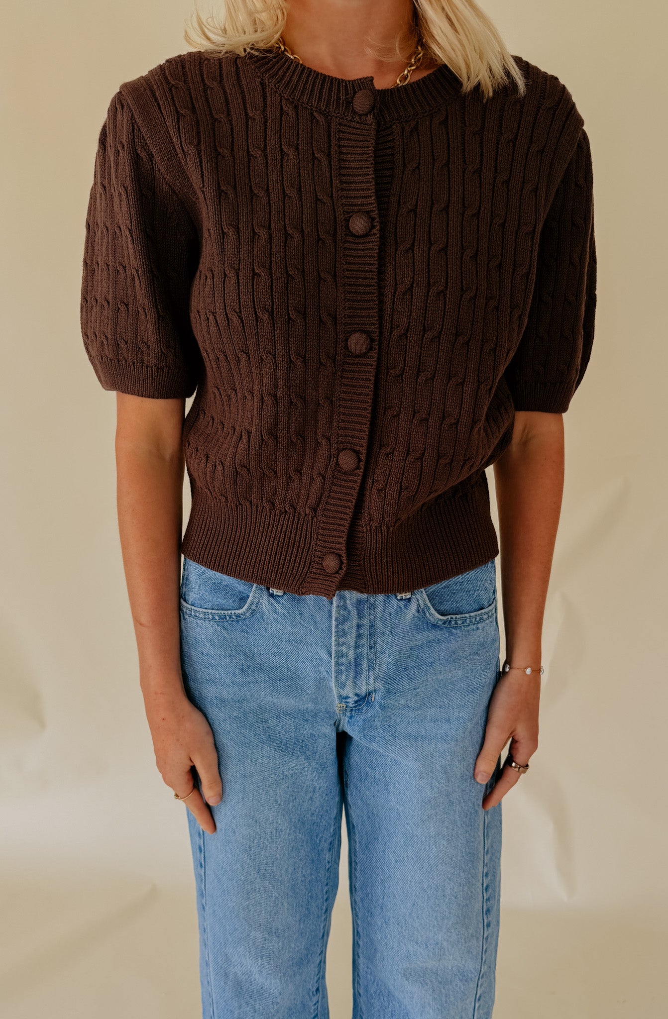 THE NOLA BUTTONED SWEATER TEE