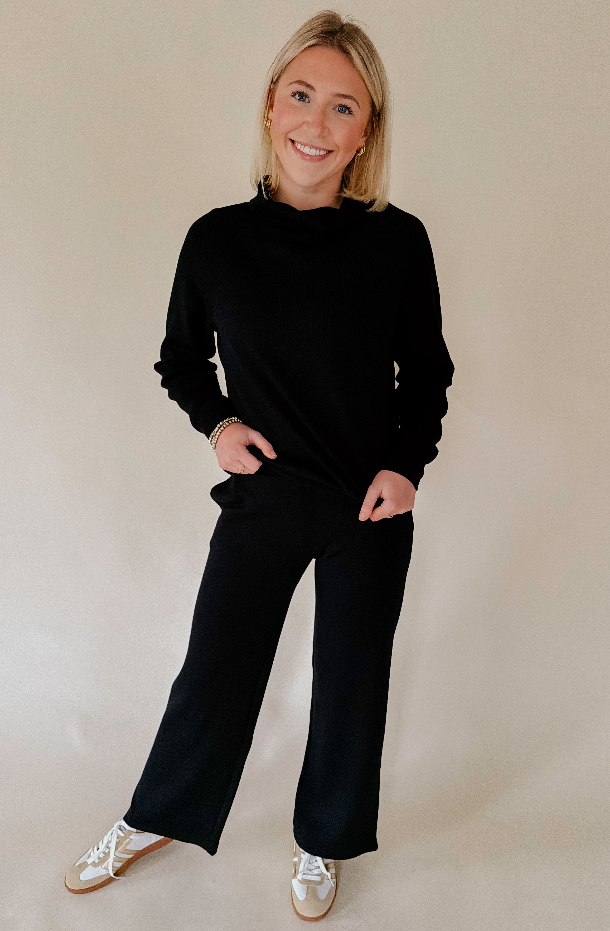 SOFTIES DREAMTECH COWL NECK WITH PLEAT PANT