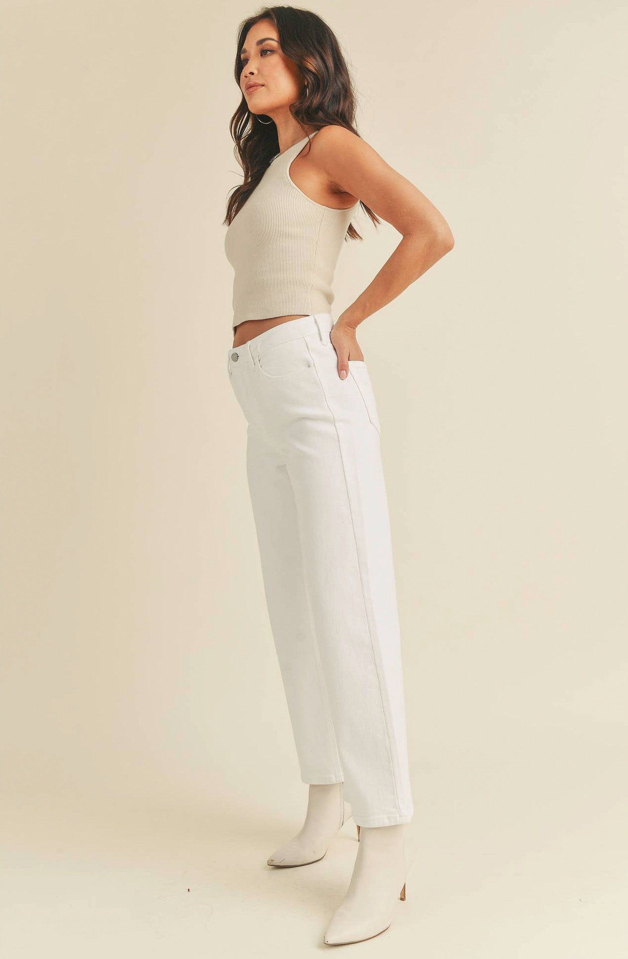 JUST BLACK HIGH RISE WIDE LEG DENIM