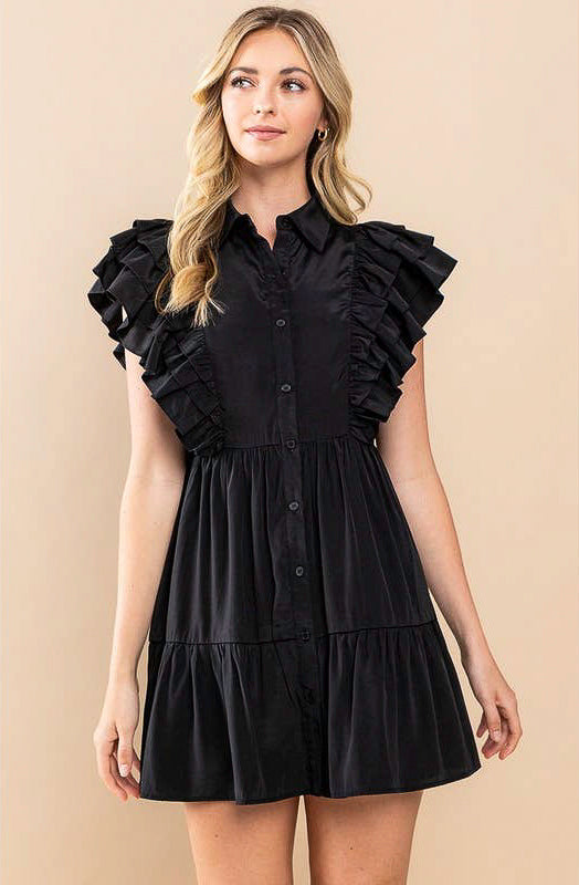 FOR THE FRILL OF IT BUTTONED DRESS