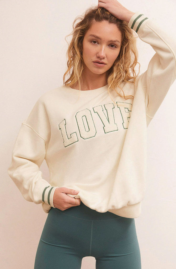 Z SUPPLY BASELINE LOVE SWEATSHIRT